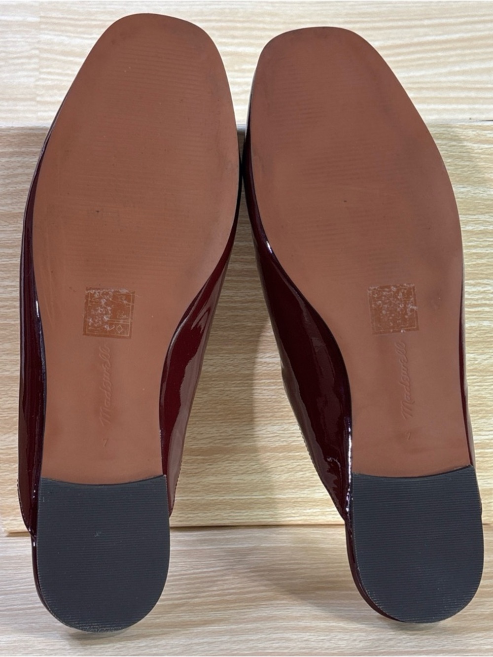 Madewell Burgundy Patent Leather Mary Jane Flats Womens Slip On - Picture 3 of 7